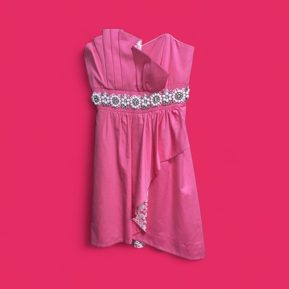 Lilly Pulitzer Dresses & Skirts - Lilly Pulitzer Pink Embellished One Shoulder Sundress